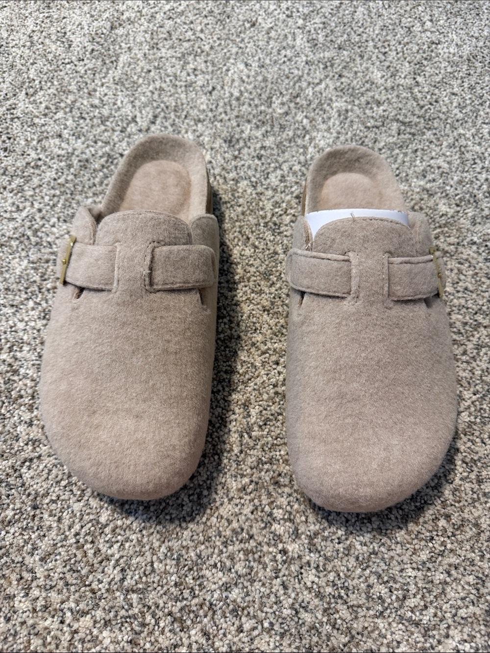 Women's Suede Mule Clogs in Taupe